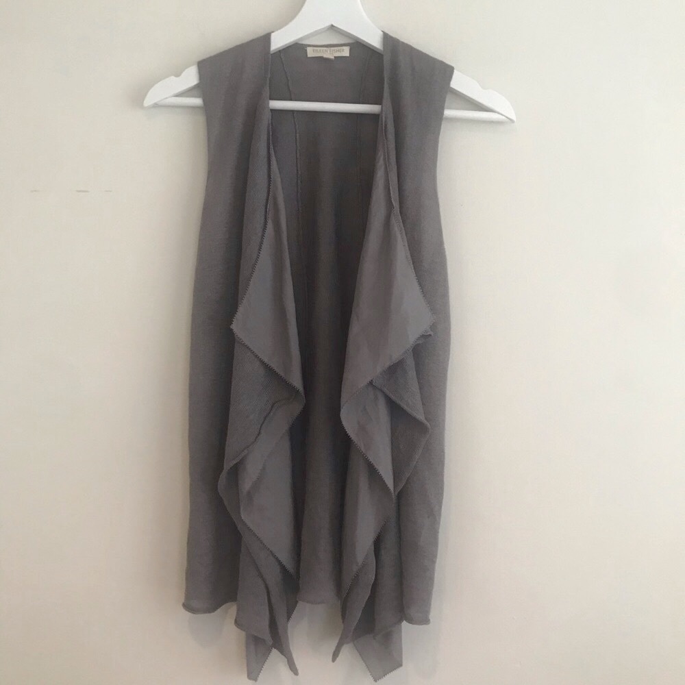 Eileen Fisher Silk & Linen Sleeveless Cardigan